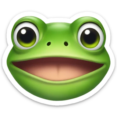 frog doing silly face sticker
