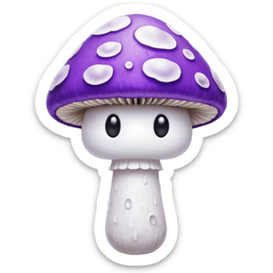 cogumelo fantasma fantasma roxo e branco sticker