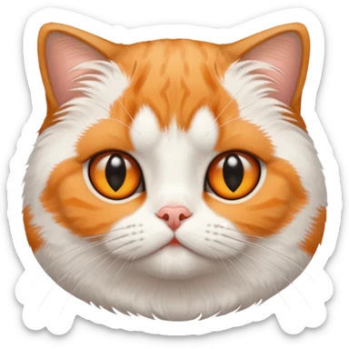 Scottish fold white and orange  sticker