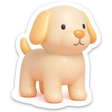               Transform {subject} into a soft vinyl figure with a smooth, glossy surface. The material should look slightly rubbery and tactile, with minimalistic curves and a matte-gloss hybrid finish. Use pastel or soft solid colors. The surface is seamless, with no visible textures or roughness. Studio lighting, vibrant background, clean, playful, designer toy aesthetic and no shadows. {subject} = dog sticker