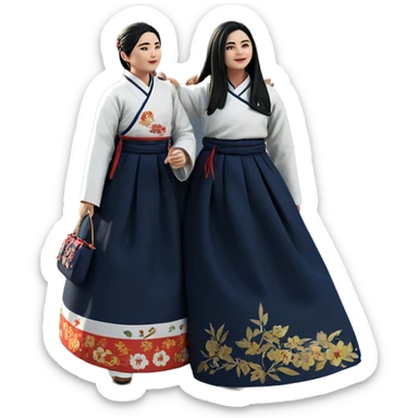korean traditional clothing gathering sticker