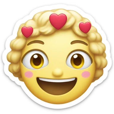 smile with hearts sticker