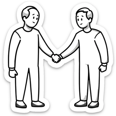 anxious and avoidant attachment styles finding middle ground during conflict, one person taking a pause but holding hands to show connection, the other respecting need for processing time sticker
