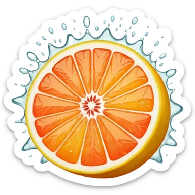 exposion of lemon, orange and grapefruit sticker