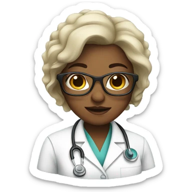 female doctor with glasses sticker