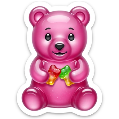 Crystallized Pink Gummybear sticker