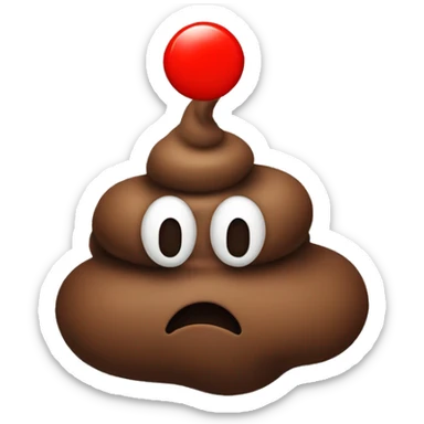poop with red circle and x on top of it sticker