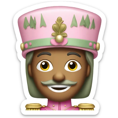 Pink and sage nutcracker sticker