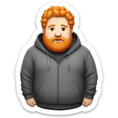 Fat dude with orange hair in a hoodie with a beard  sticker
