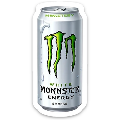 White monster energy drink can sticker