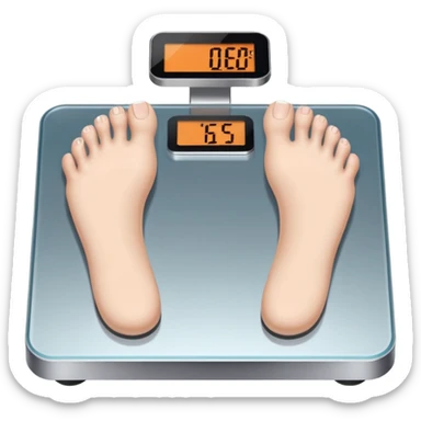 feet on digital scales sticker