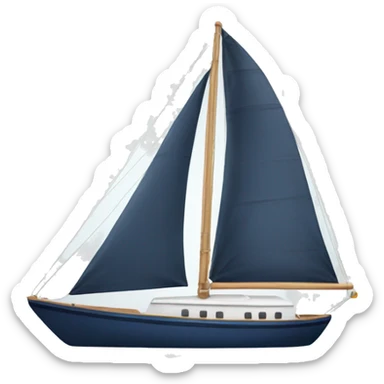 Sailboat with navy hull sticker