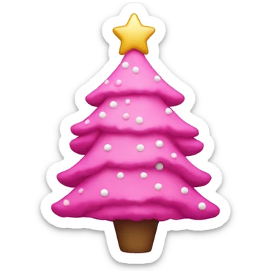 pink christmas tree sticker
