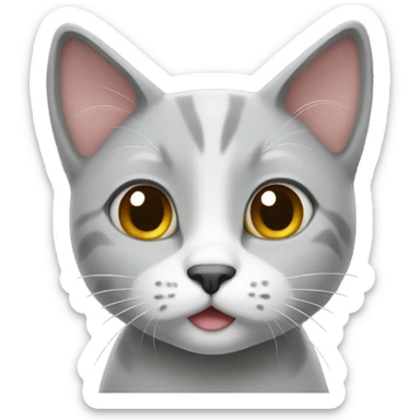 Grey cute cat sticker