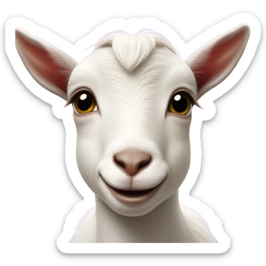 Baby goat face with hearts floating around  sticker