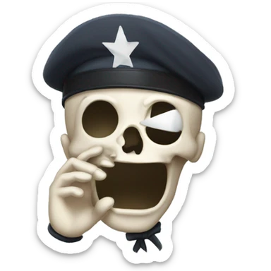 2d Cartoon Skull salute sticker