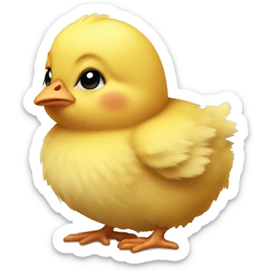 Fatigued, worn out baby chick  sticker