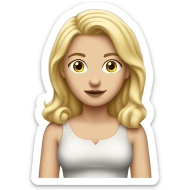 dirty blonde white girl shrug emoji sticker