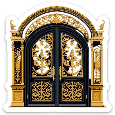 2 gigantic and open royal doors sticker