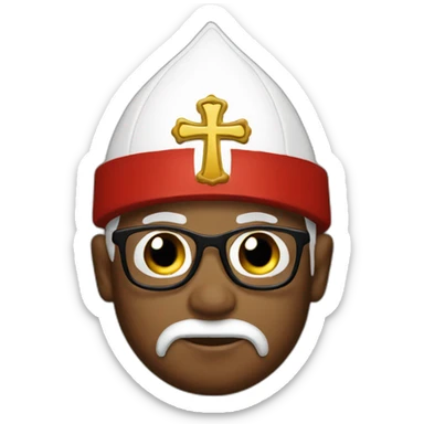 Catholic cardinal with skull cap sticker