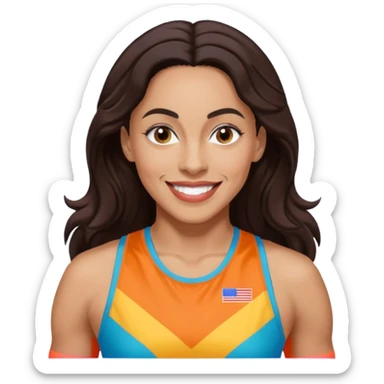 Florence Griffith Joyner with dark brown hair sticker