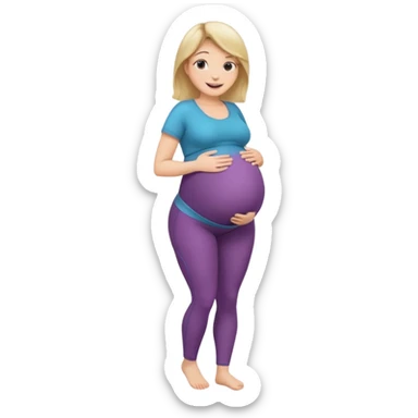 femme belly stuffing enceinte legging sticker