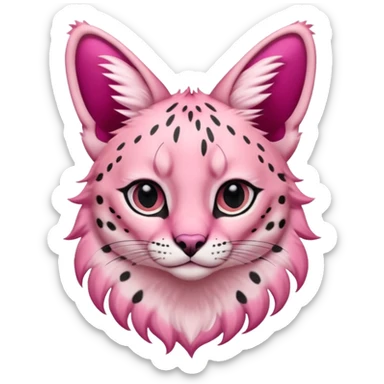 Pink Magenta Pastel-Rose Serval sticker