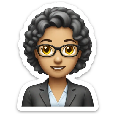 desk office reception woman sticker