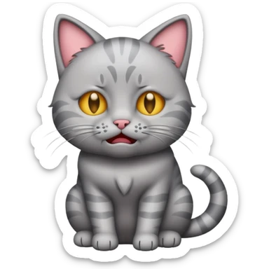 Emoji cat full body hurt and crying sticker