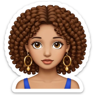 One, Puerto Rican, fair skin brown hair it has to be straight with earrings and makeup. I would like the earrings to be hoop and my best friend by my side is caramel skin color with curly black hair. sticker