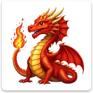 Dragon escupiendo fuego sticker