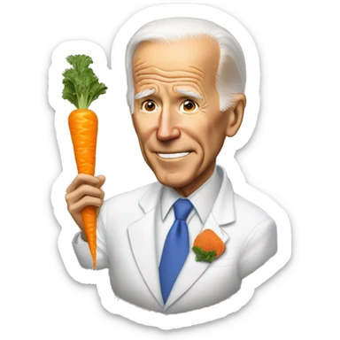 Biden mange une carotte sticker