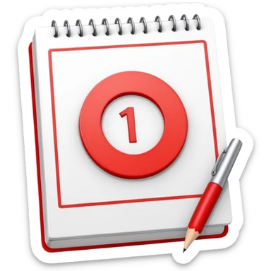 calendar, first page, day 1 sticker