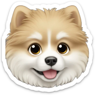 BABY BEIGE AND WHITE POMERANIA sticker