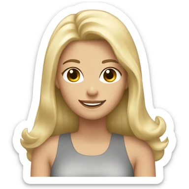 Happy Brunette hair friend and a blonde hair friend  sticker