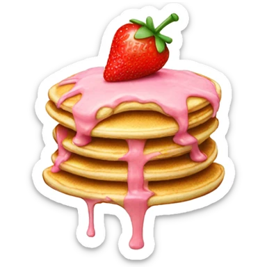 Pancake with strawberry frosting  sticker