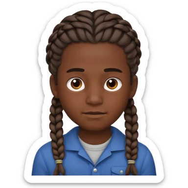 Un chico moreno con trenzas de hombre sticker