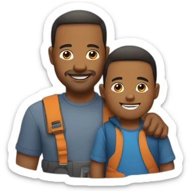 Papa avec son fils sticker