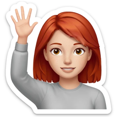 Not guilty hands up smirk girl red hair sticker