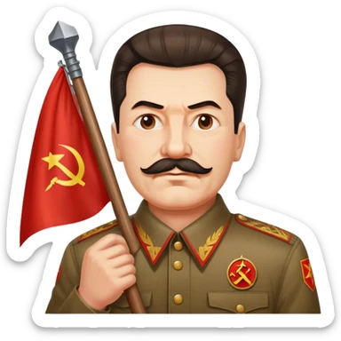Stalin holding USSR flag sticker