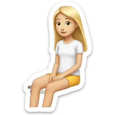 White teen girl sitting alone sticker