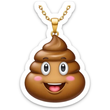 poop emoji with a vip necklace  sticker