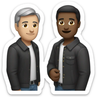 Un homme noir et un homme blanc qui ce serre la main sticker