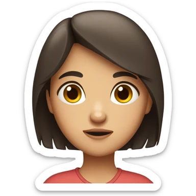 A brunette girl with brown eyes crossing her arms. she's tired and slightly chubby sticker