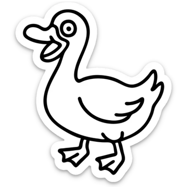 silly goose, exaggerated features sticker