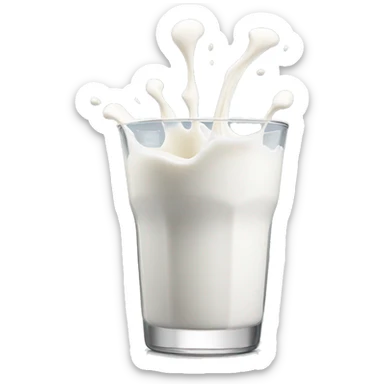milk spilling from the glass sticker