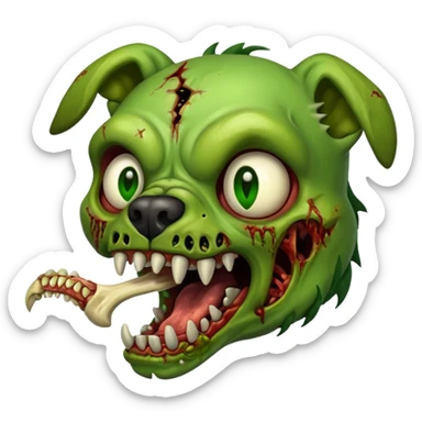 Zombie dog face sticker