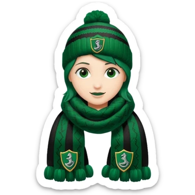Slytherin schal und mütze sticker