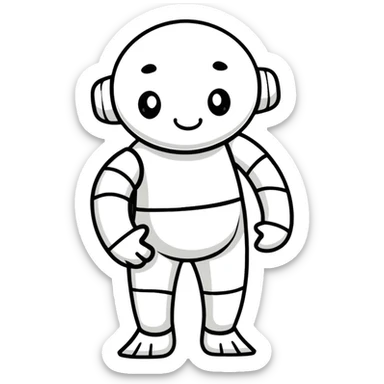 Number 1 as a cartoon character with arms and legs sticker