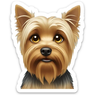 Yorkshire Terrier face with sad watery eyes sticker